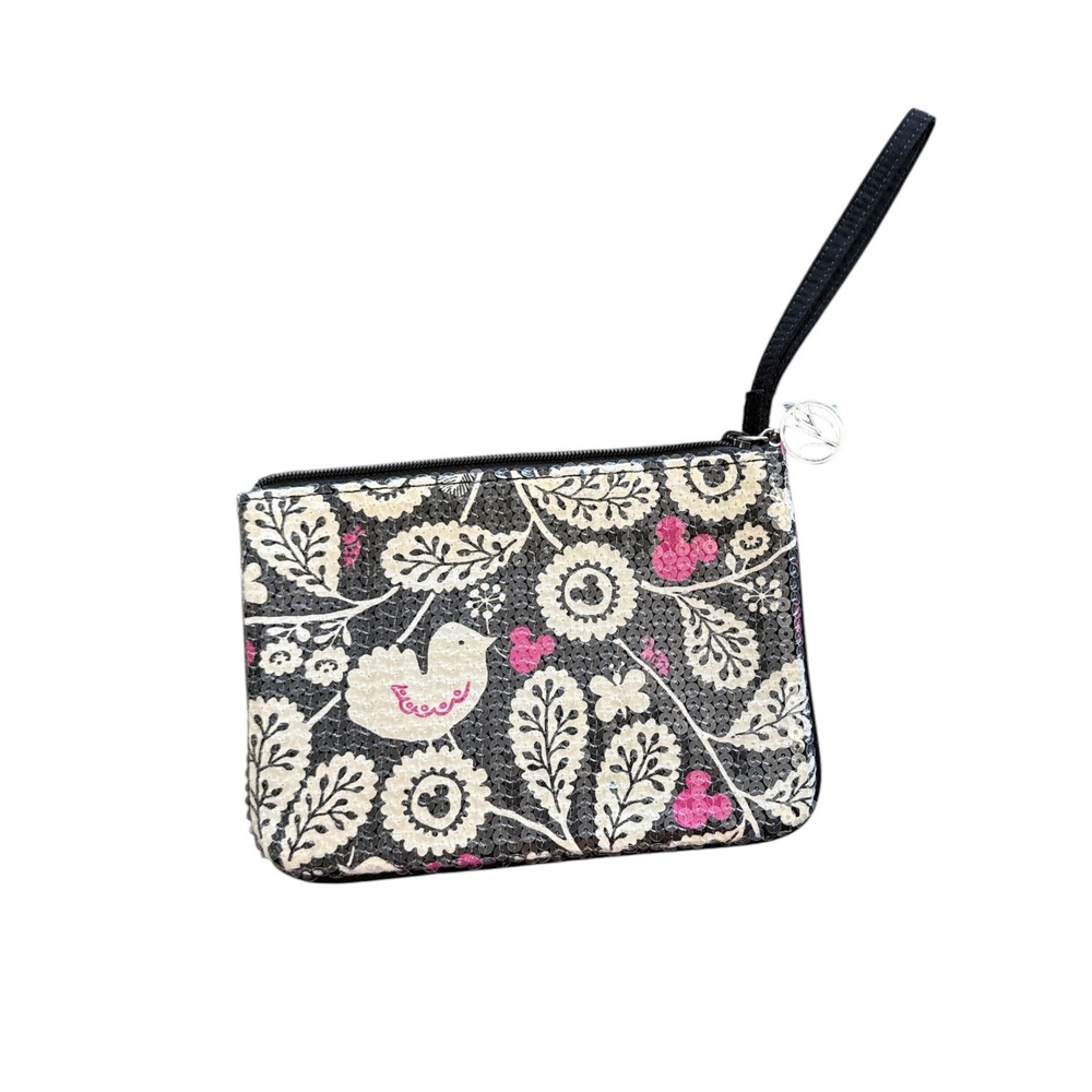 Vera Bradley Disney Parks Mickey Meets Birdie Sequin Wristlet Pouch Bag